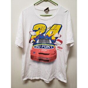 Vintage 90s Jeff Gordon Nutmeg T-Shirt Large L Bust Through Back Hit Nascar